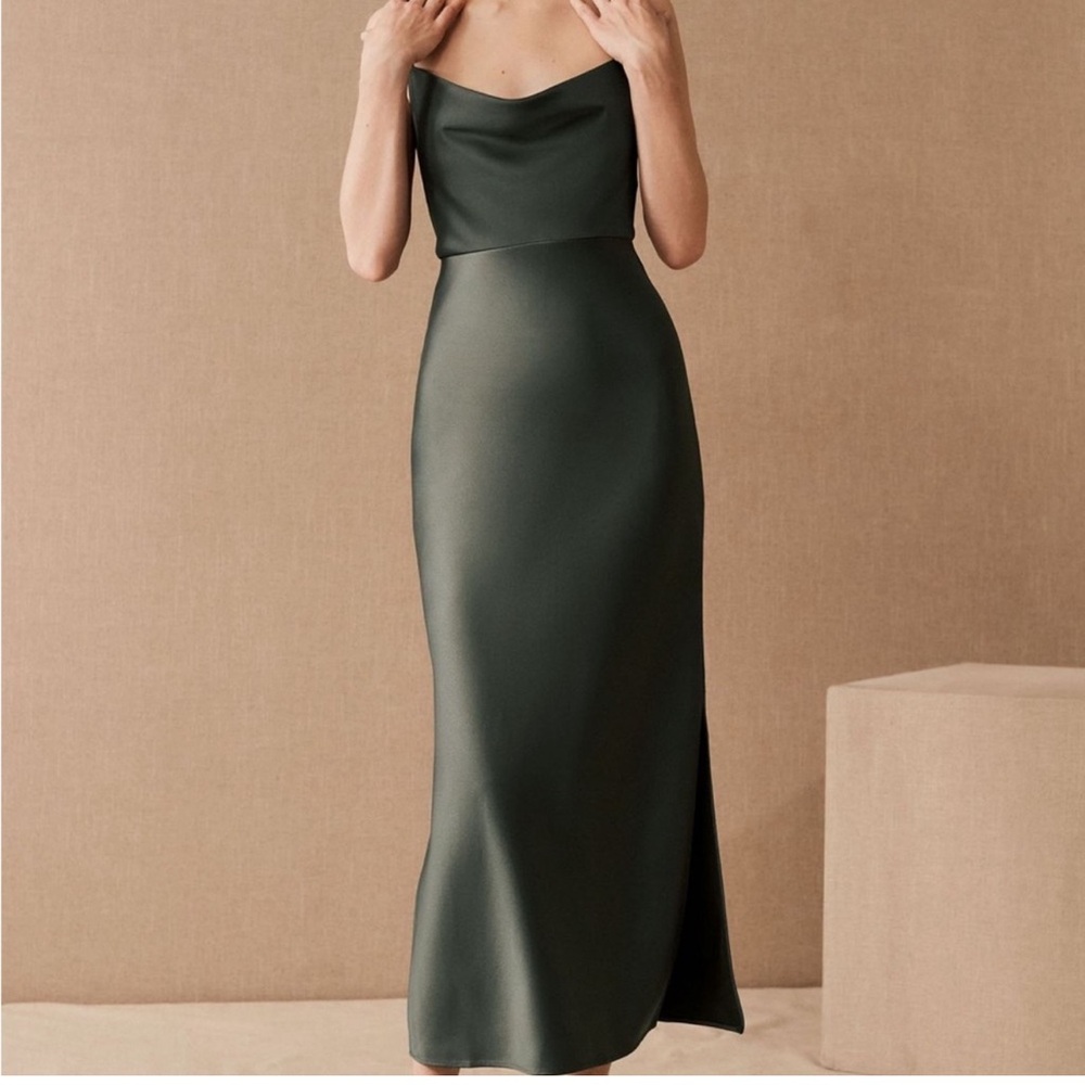 BHLDN Elegant Dark Green Wedding Dress